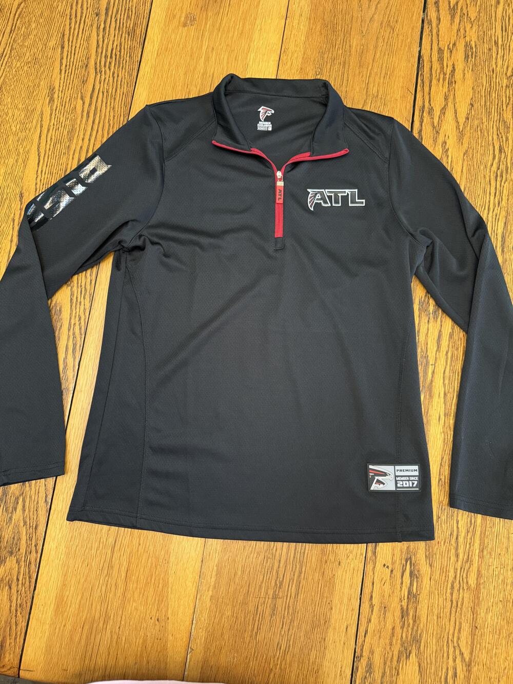 Atlanta Falcons Shirt Quarter Zip Womens Large NFL Football 2017 Long Sleeve